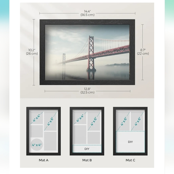 New in box black photo frame, deep, shadow box - Picture 5 of 15